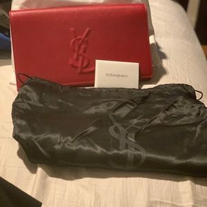 Brand new red YSL clutch dust bag included